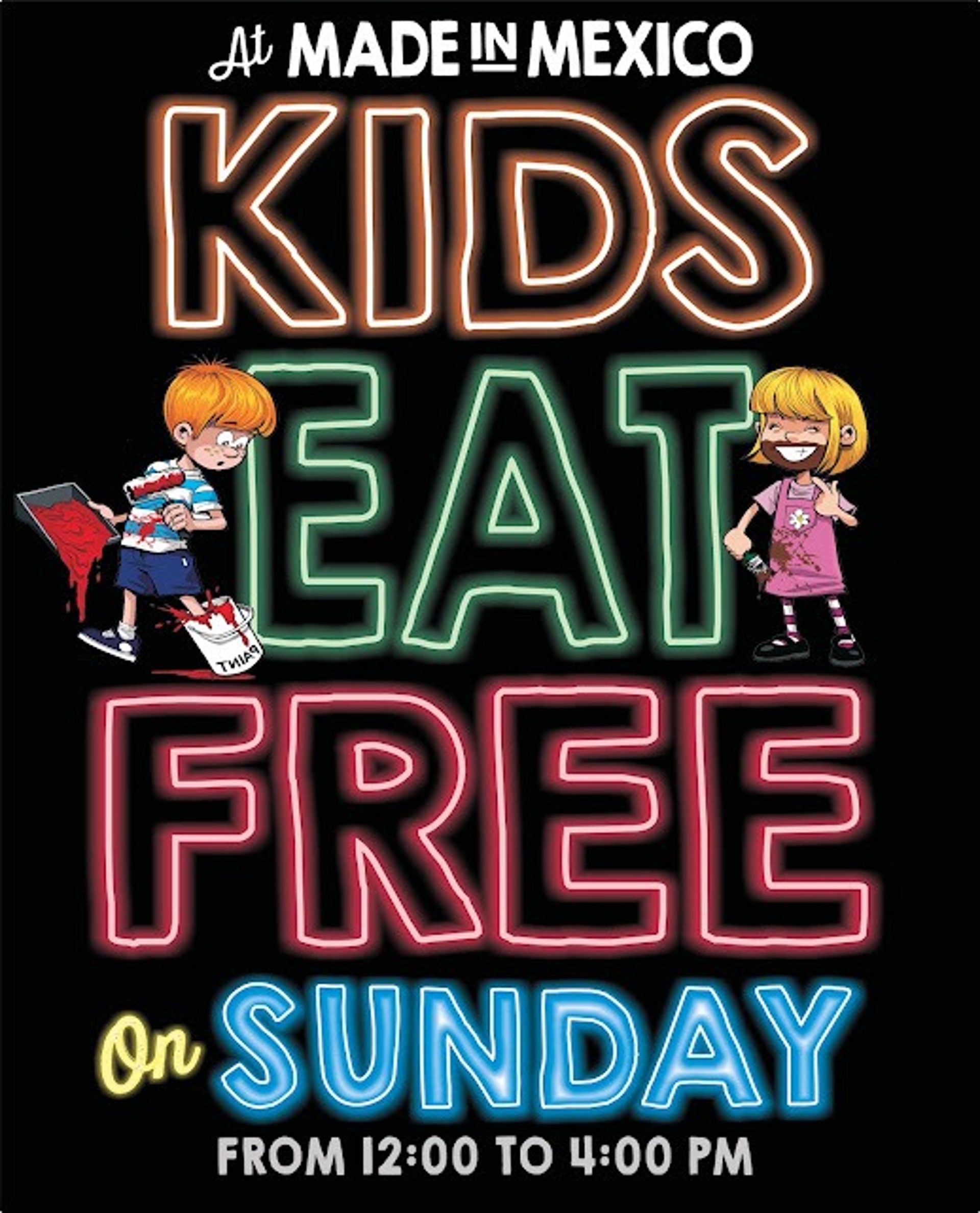 Kids eat free on Sundays