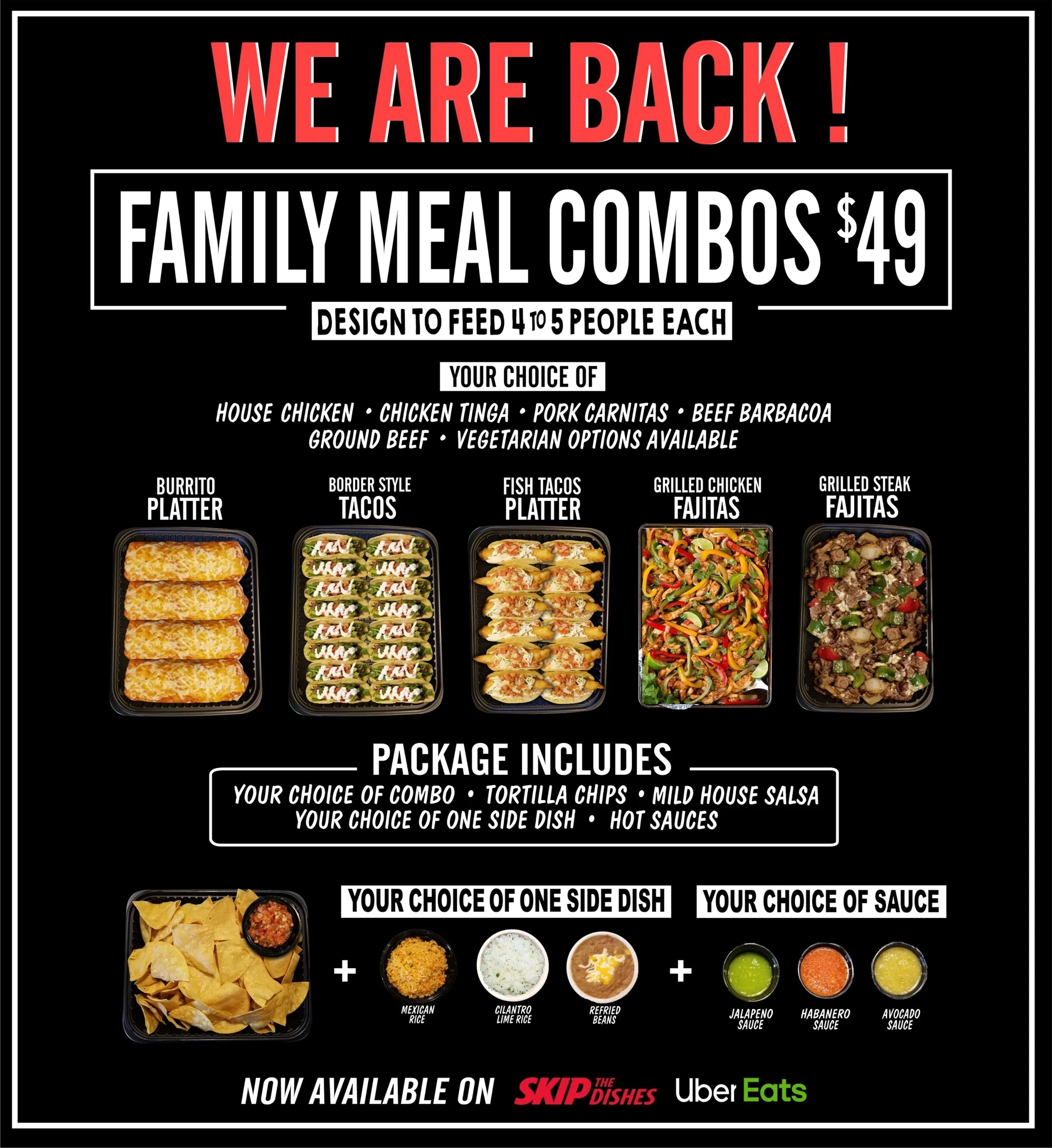 Family combos for takeout