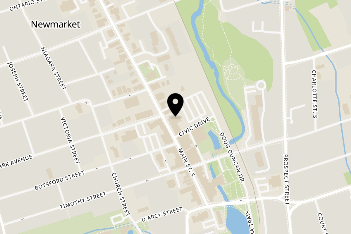 Map showing the location of Made in Mexico Newmarket on 179 Main Street South in Newmarket
