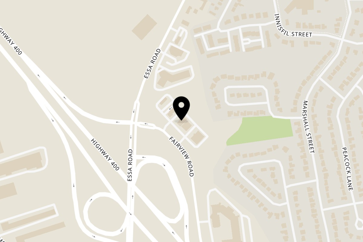 Map showing the location of Made in Mexico Barrie on 8 Fairview Road in Barrie